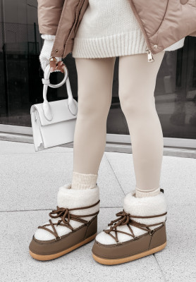 Snow boots with sheepskin Snow Flurries chocolate.
