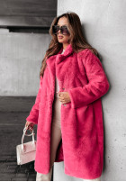 Długi płaszcz z imitacji futra All About Snow różowy
