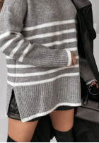 Sweter oversize w paski Dashwood szary