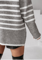 Sweter oversize w paski Dashwood szary