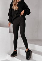 Set 3in1 Leggings, Top i Sweatshirt Super Fit  in black