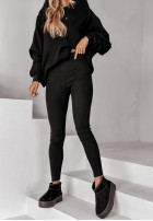Komplet 3in1 legginsy, top i bluza Super Fit czarny