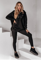 Set 3in1 Leggings, Top i Sweatshirt Super Fit  in black