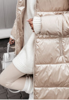 Długa Pikowana Jacket Infinity jasnobeżowa