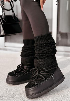 Snow boots with sheepskin Snow Flurries black