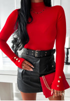 Blouse z półgolfem i guzikami Amarie in red