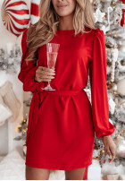 Dress z bufkami i paskiem Crazy About You in red