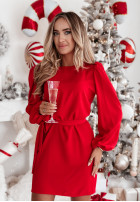 Dress z bufkami i paskiem Crazy About You in red