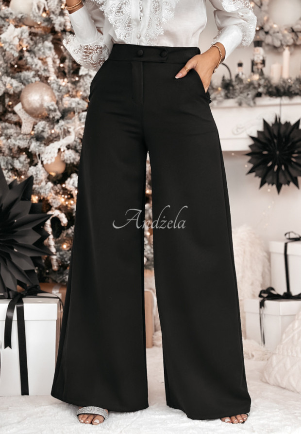 Eleganckie spodnie wide leg Luthien czarne