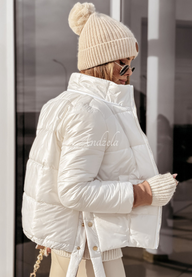 Pikowana kurtka z futerkiem Everyday Choice biała