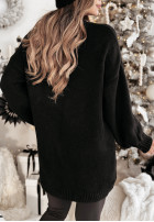 Długi sweter oversize Crisp Winter czarny