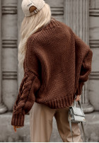 Jumper z ozdobnym splotem Cocomore Casual in chocolate
