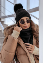 Hat alpaka z pomponem Last Christmas in black