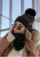 Hat alpaka z pomponem Last Christmas in black