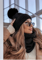 Hat alpaka z pomponem Last Christmas in black