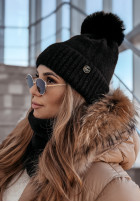 Hat alpaka z pomponem Last Christmas in black