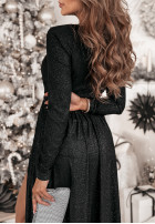 Błyszcząca Dress maxi z rozcięciami Wish Come True in black