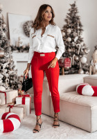 woven Trousers Pretty On Point in red