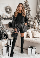 Sweatshirt z cekinowymi rękawami Glowing Attitude in black