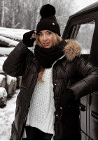 Prążkowana Hat z pomponem Berkeley in black