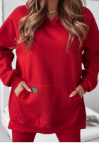 Sweatshirt z kieszenią i kapturem Siempre in red