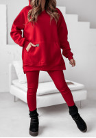 Sweatshirt z kieszenią i kapturem Siempre in red
