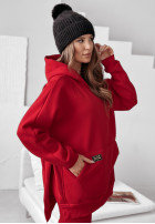 Sweatshirt z kieszenią i kapturem Siempre in red