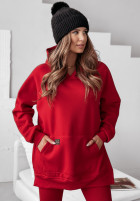 Sweatshirt z kieszenią i kapturem Siempre in red