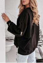 Bluza oversize z dekoltem Fit Beauty czarna