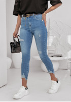 Trousers in jeans skinny z przetarciami I Never Lose in blue