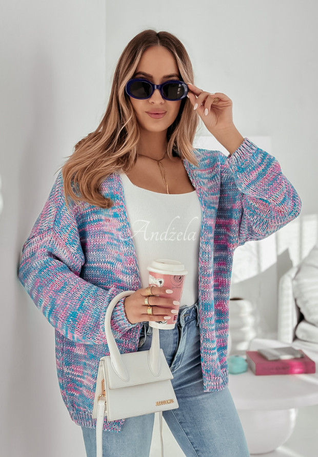 Short knitted cardigan Hello purple
