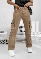 Spodnie jeansowe z kieszeniami Roberts camelowe