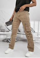 Spodnie jeansowe z kieszeniami Roberts camelowe