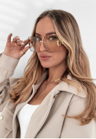 Kwadratowe okulary przeciwsłoneczne Glam & Shades brązowe