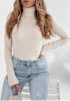 Dopasowany Jumper z golfem Solange jasnobeżowy