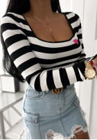 Blouse w paski My Little Heart black-in white