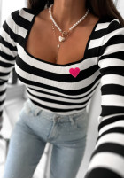 Blouse w paski My Little Heart black-in white