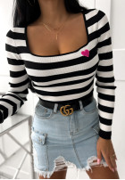 Blouse w paski My Little Heart black-in white