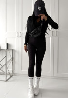 Długi dopasowany Jumpsuit z suwakiem Oh Wow  in black