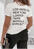 T-shirt z nadrukiem World Cities ecru