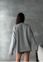 Sweter oversize z szerokimi rękawami Elynn szary