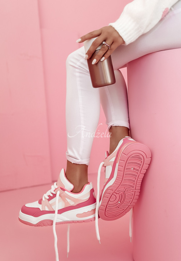Sneakersy Walk In Style biało-różowe