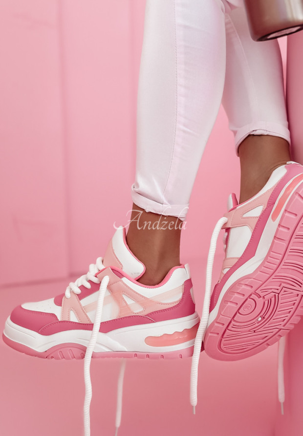 Sneakersy Walk In Style biało-różowe