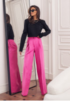 Eleganckie spodnie wide leg Be Bold różowe