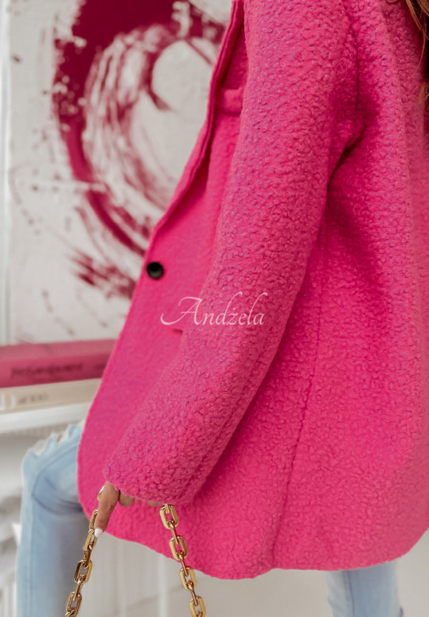 Płaszcz kożuszek oversize Vicente różowy