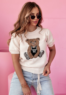 Sweter z misiem Bear Affection jasnobeżowy