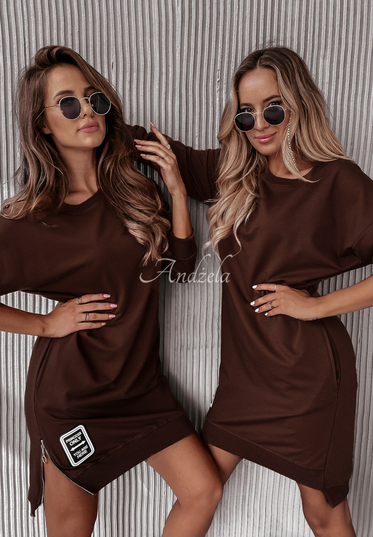 Sweatshirt oversize dress Only chocolate