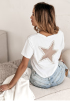 T-shirt z ozdobną aplikacją Astral Aura biały