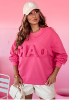 Bluza oversize z napisem Ciao różowa