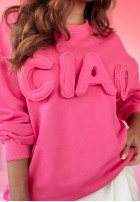 Bluza oversize z napisem Ciao różowa